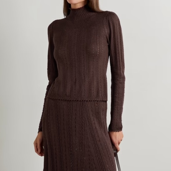 Doen Sweaters - Doen Minou silk blend turtleneck Walnut